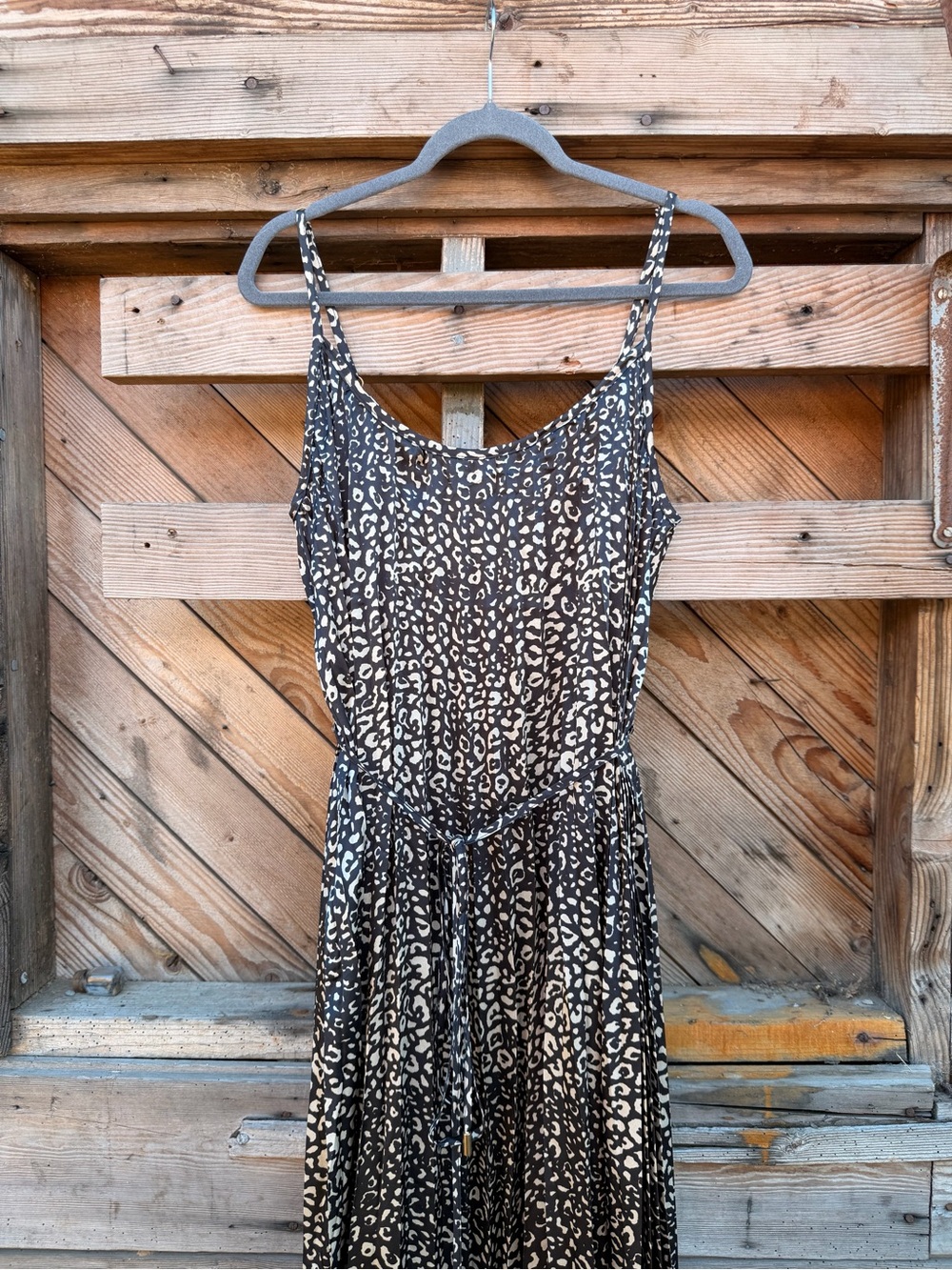 bishop + young Black and Cream Leopard Maxi Slip Dress - Picture 3 of 6